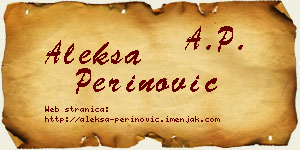 Aleksa Perinović vizit kartica